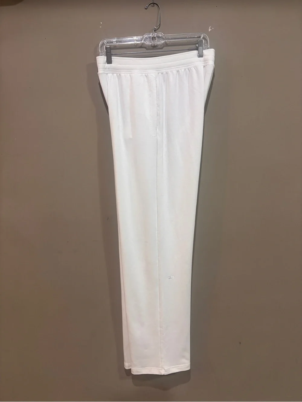Alo Yoga White High Waist Wide Leg Lounge Yoga Pants Women’s Large L